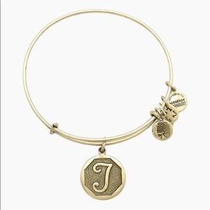 Alex and Ani bangle bracelet with "T" charm! In perfect condition! 💖